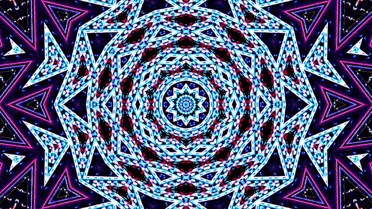 circle shape of line wave motion, colorful, on black background