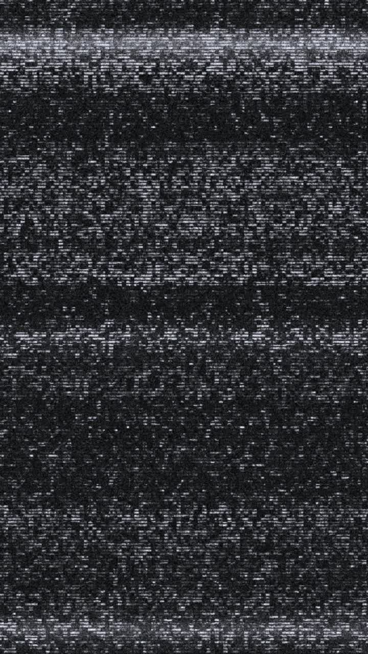 Analog TV Screen with Static Noise and Horizontal Lines