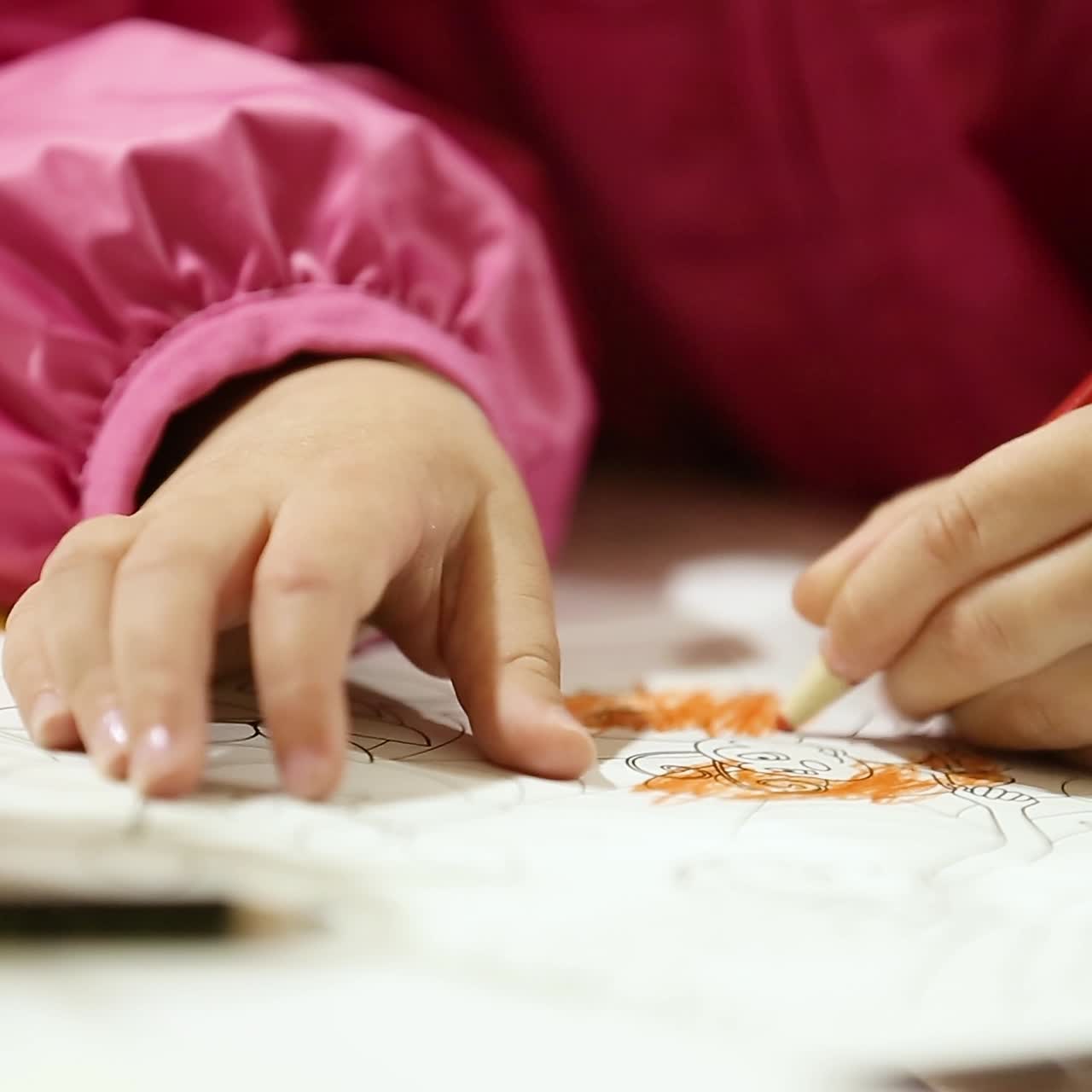 Kids Drawing With Colored Pencils