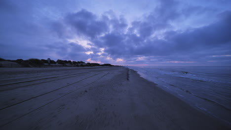 fast traveling on a beach early morning montpellier france