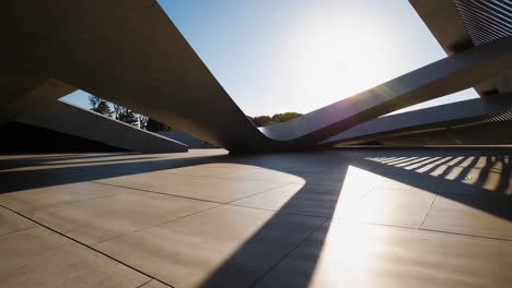modern architecture with sunlight and shadows
