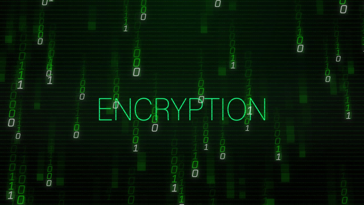 Animation of encryption text over data processing