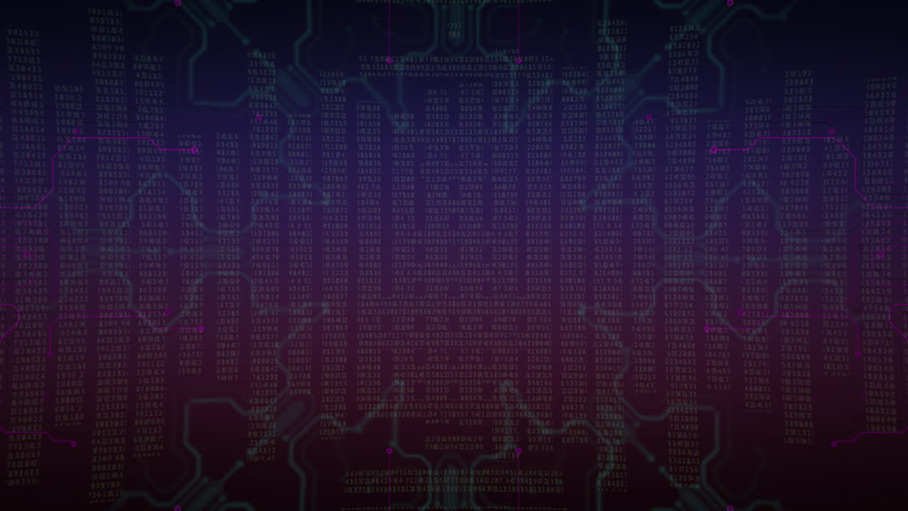 pantalla de computadora digital con elementos y números de neón hud