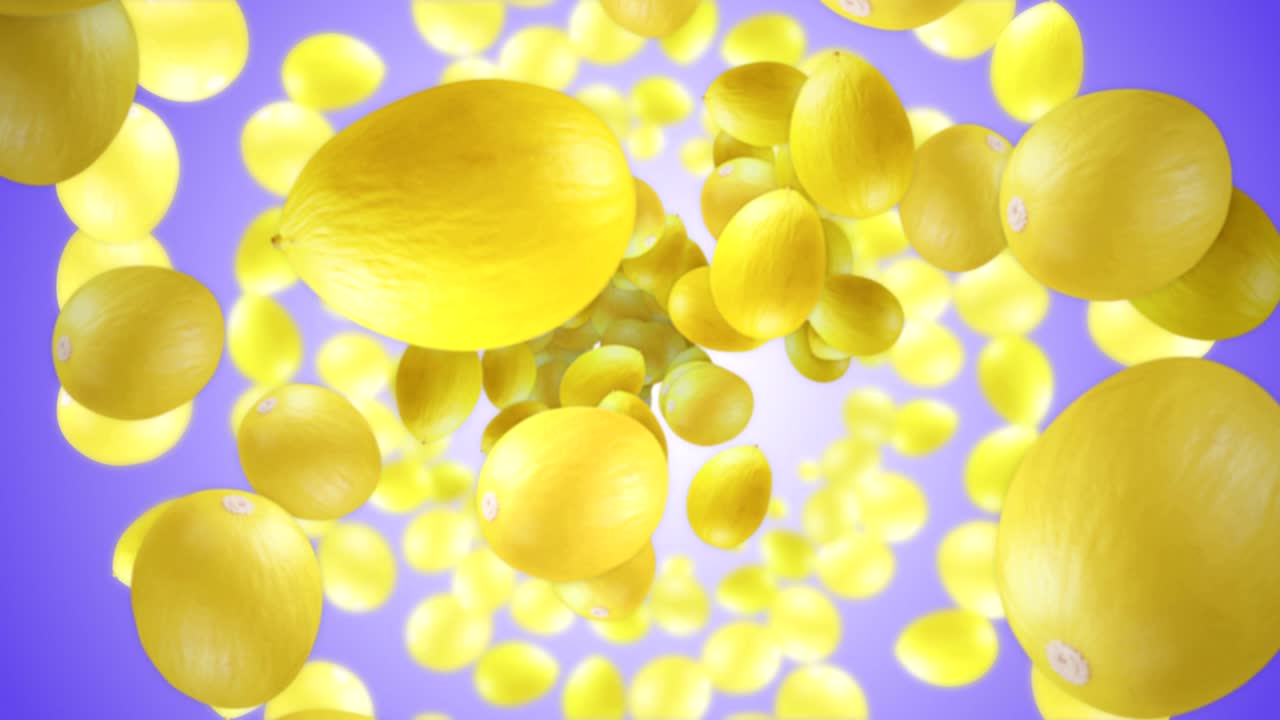 떨어지는 멜론 배경, 루프, 애니메이션, 렌더링, 알파 채널