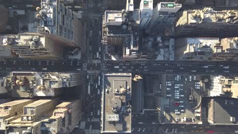 aerial view of the streets of manhattan new york