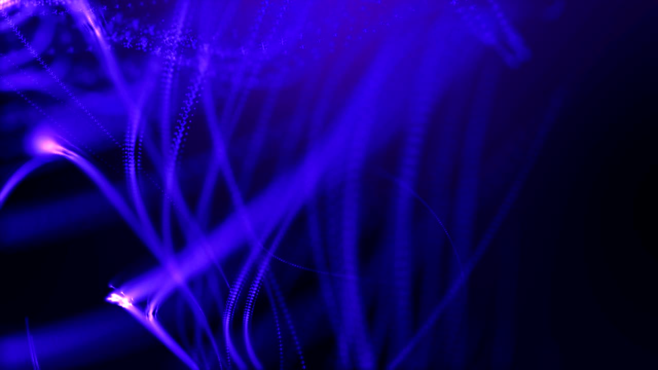 Abstract 3D vector blue neon beam lines. Dynamic intro background seamless loop animation.