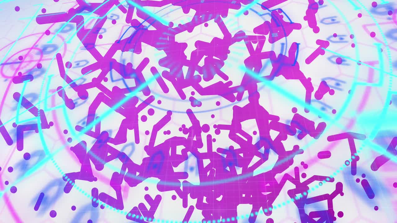 Animation of pink network of connections over white background