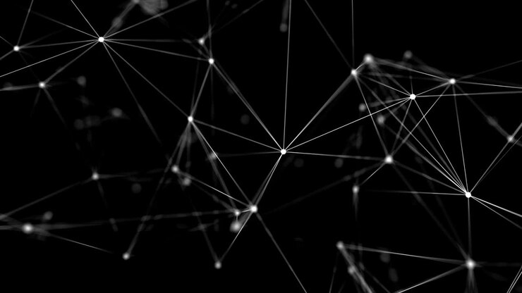 Rete Plexus astratta con particelle di linee e punti connessi