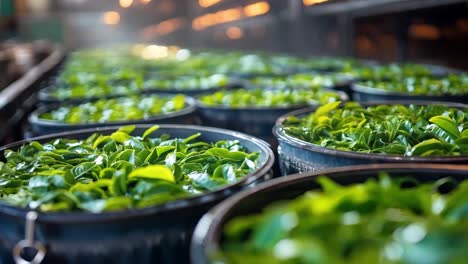 tea leaves in production