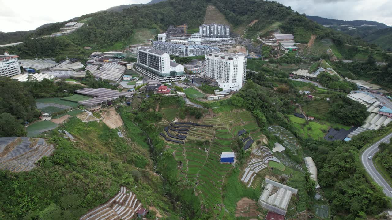 말레이시아의 카메론 하이랜드 지역 내의 브린창 지역의 일반 풍경