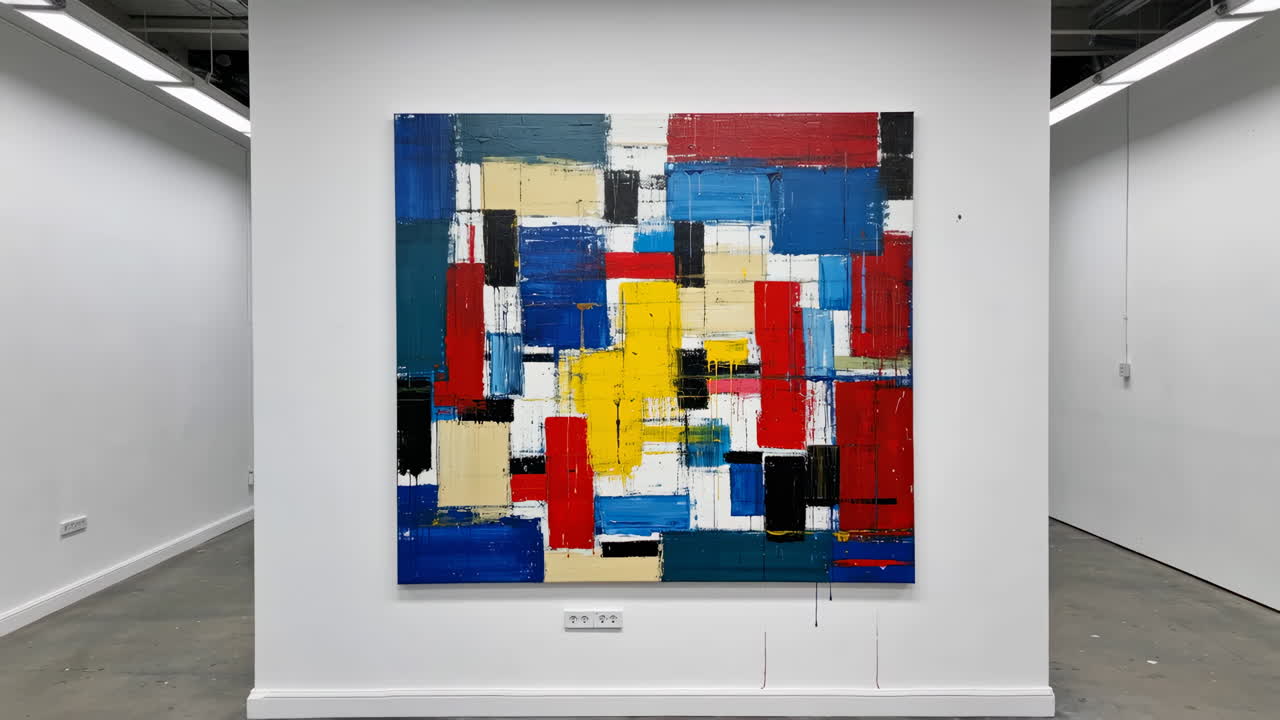 Abstract Geometric Painting in Art Gallery