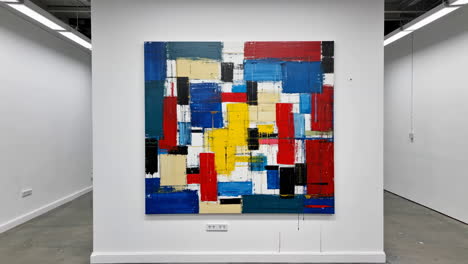 abstract geometric painting in art gallery