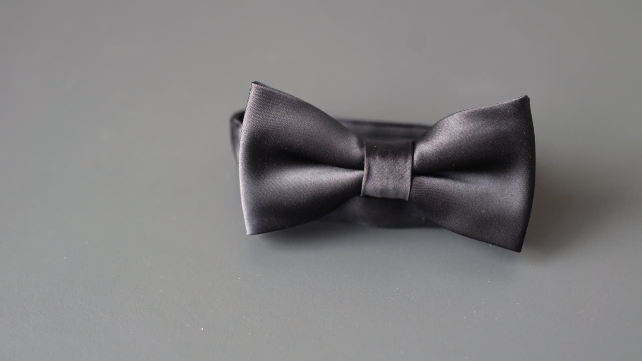 Close-up of Black Elegant Bow Tie for Suit