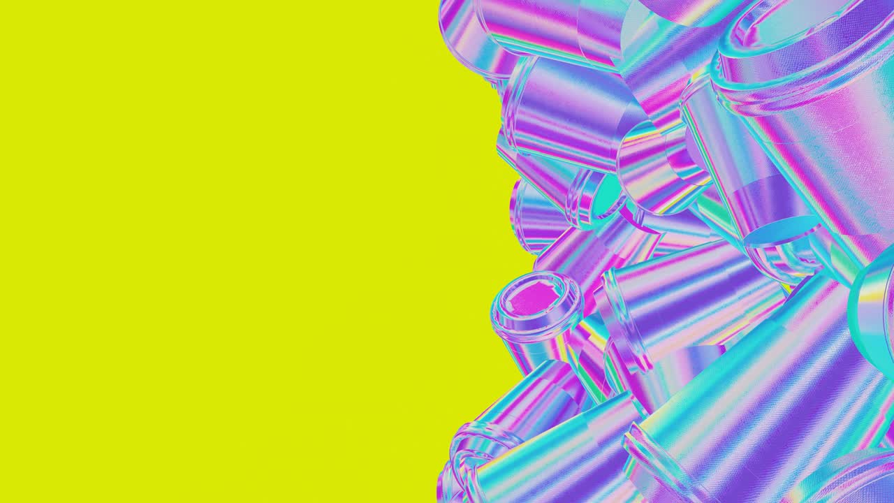 Creative Minimal 3d art. Stylish 3d art in abstract space.Trendy colors mixed. Perfect background for music. 4k seamless loop video.