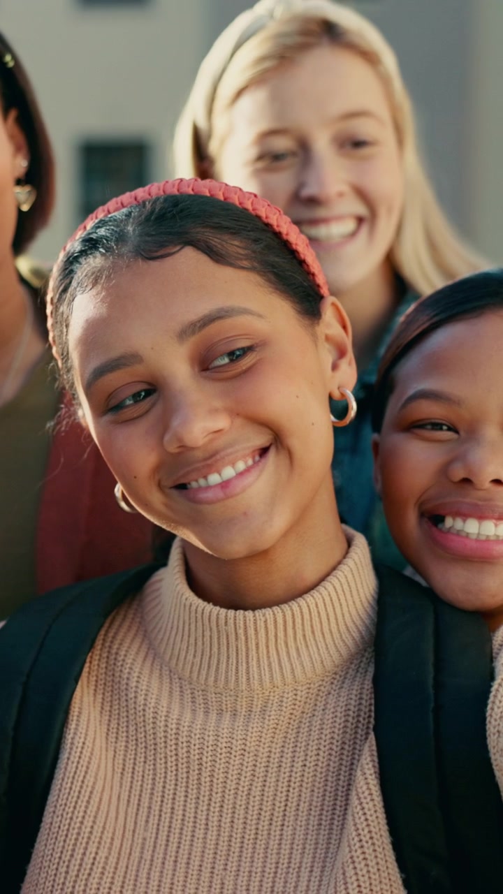 Diverse Group of Young Women Taking a Selfie Together