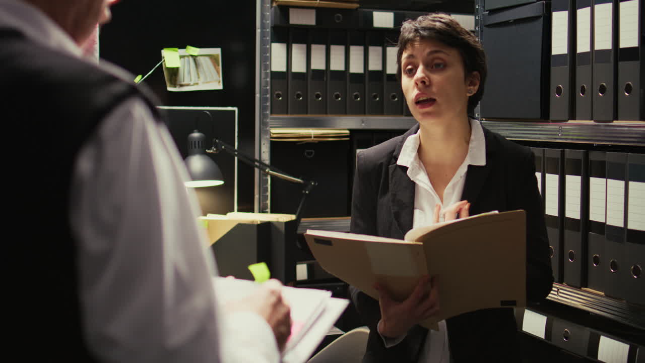 Scene with folders and office workers