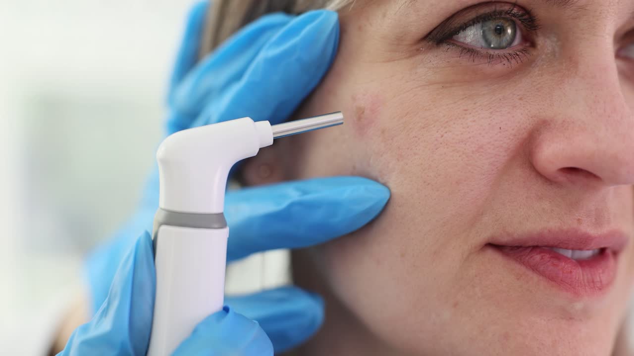 Cosmetology treatment on woman's face