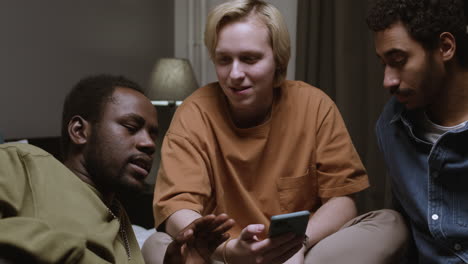 meeting of male friends in an apartment