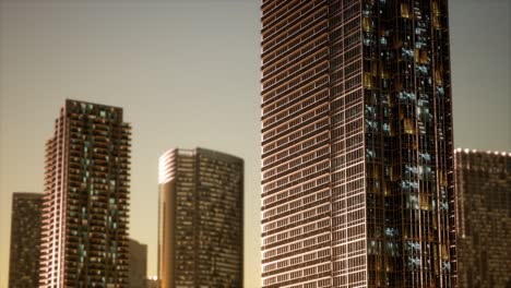 sunset-aerial-shot-of-skyscrapers-of-business-centre