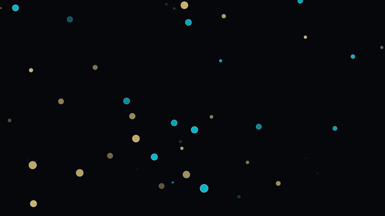 Abstract Motion Background with Floating Blue and Gold Circles