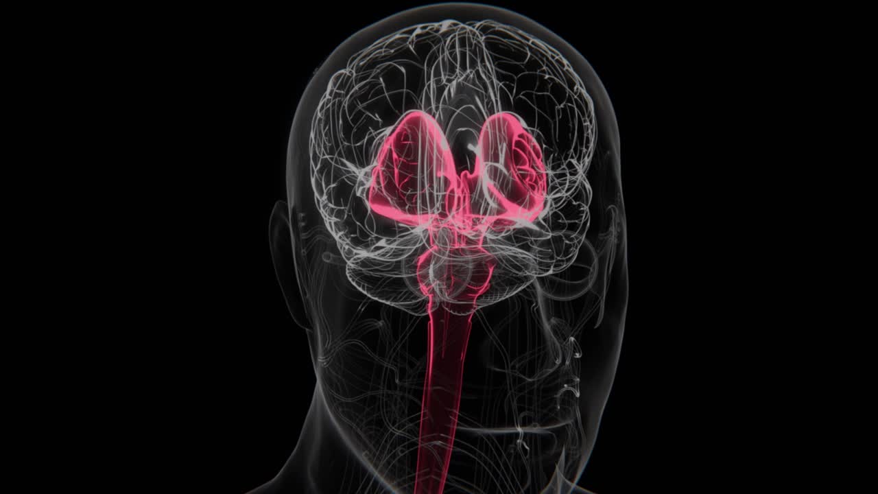 Parkinsons sykdom: Påvirkede organer i vertikal røntgenvideo | Indikasjon på Substantia nigra og basalgangliene i vertikal røntgen HD-video | Parkinsons sykdom