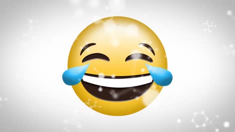 연결 네트워크를 통해 행복한 이모지 아이콘의 애니메이션