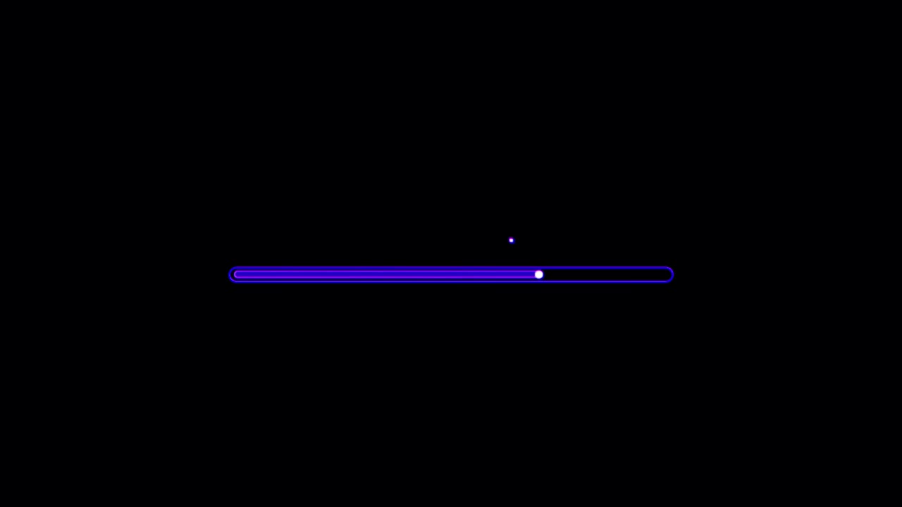 Animation colorful loading bar on black background.