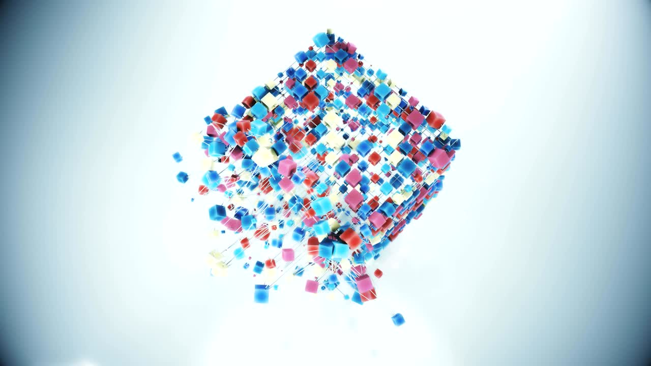 red cúbica abstracta de 4k