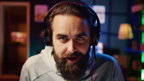 close up on pro gamer playing videogame, teaching viewers esports strategies