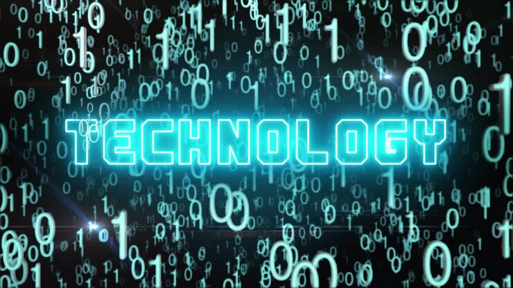 Bluish Technology concept with digital code
