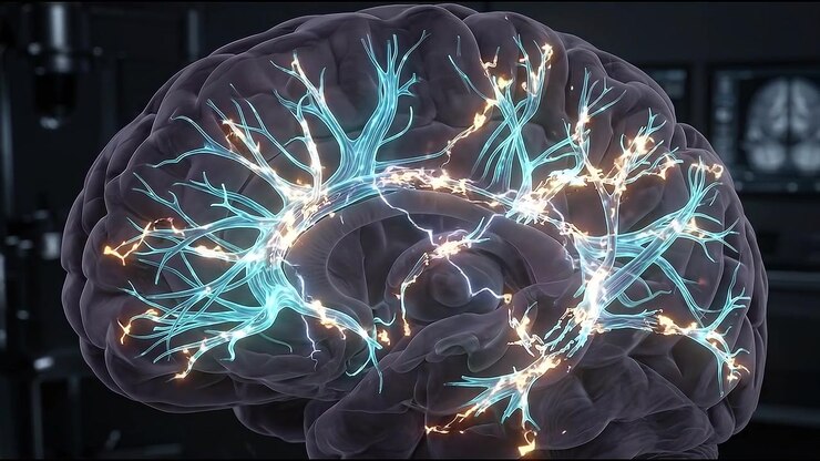 Person experiencing human spine showing internal damage