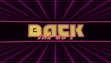 back to the 80s title animated retro futuristic 80s 90s style. animation squares and retro background