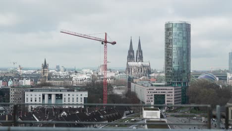 static shot of the famous kölner dom and other landmarks of the city