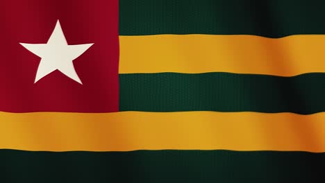 animación de la bandera de togo. pantalla completa. símbolo del país