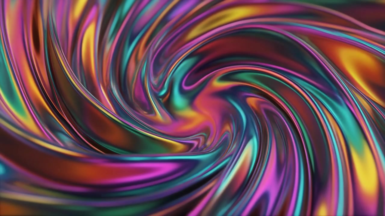 Animazione Astratta di Vortice Liquido Iridiscente