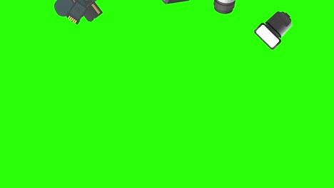 aparatos de fotografía animación, en pantalla verde tecla de croma, elementos de fuente gráfica