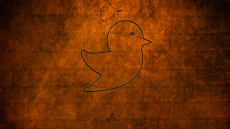 animación del icono de pájaro de neón brillante en la pared de ladrillo