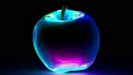 glowing rainbow apple