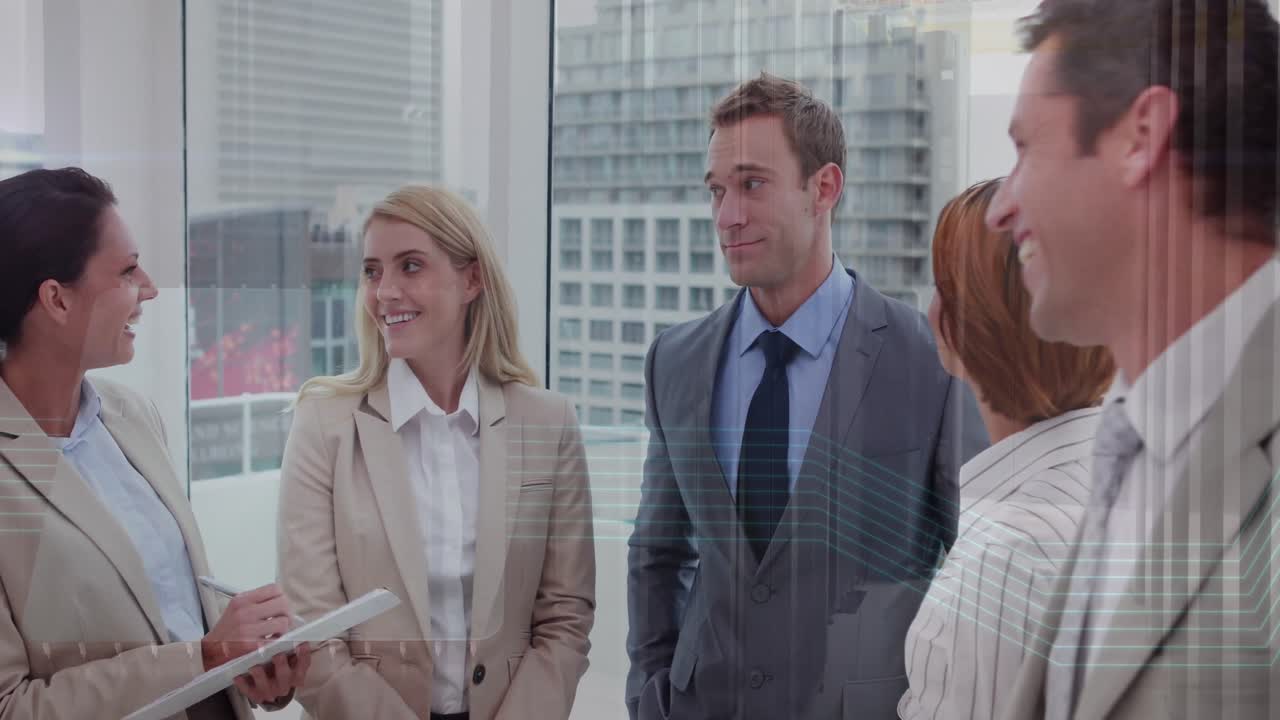 gente de negocios hablando en la oficina