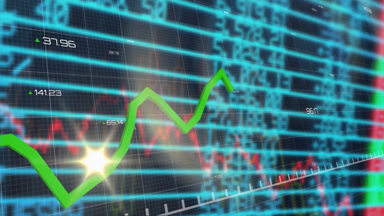 네트워크 및 디지털 터널을 통해 데이터 처리의 애니메이션