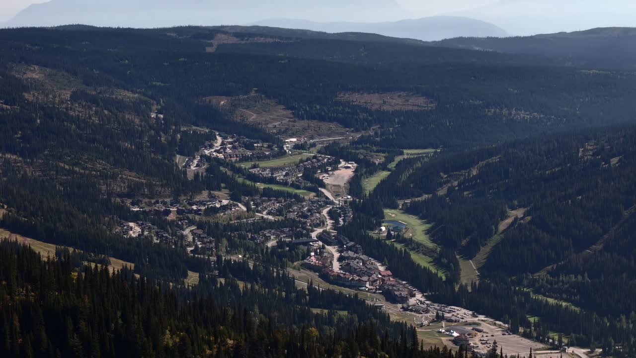 Soaring Over Sun Peaks Village in Summer: A Drone's Perspective