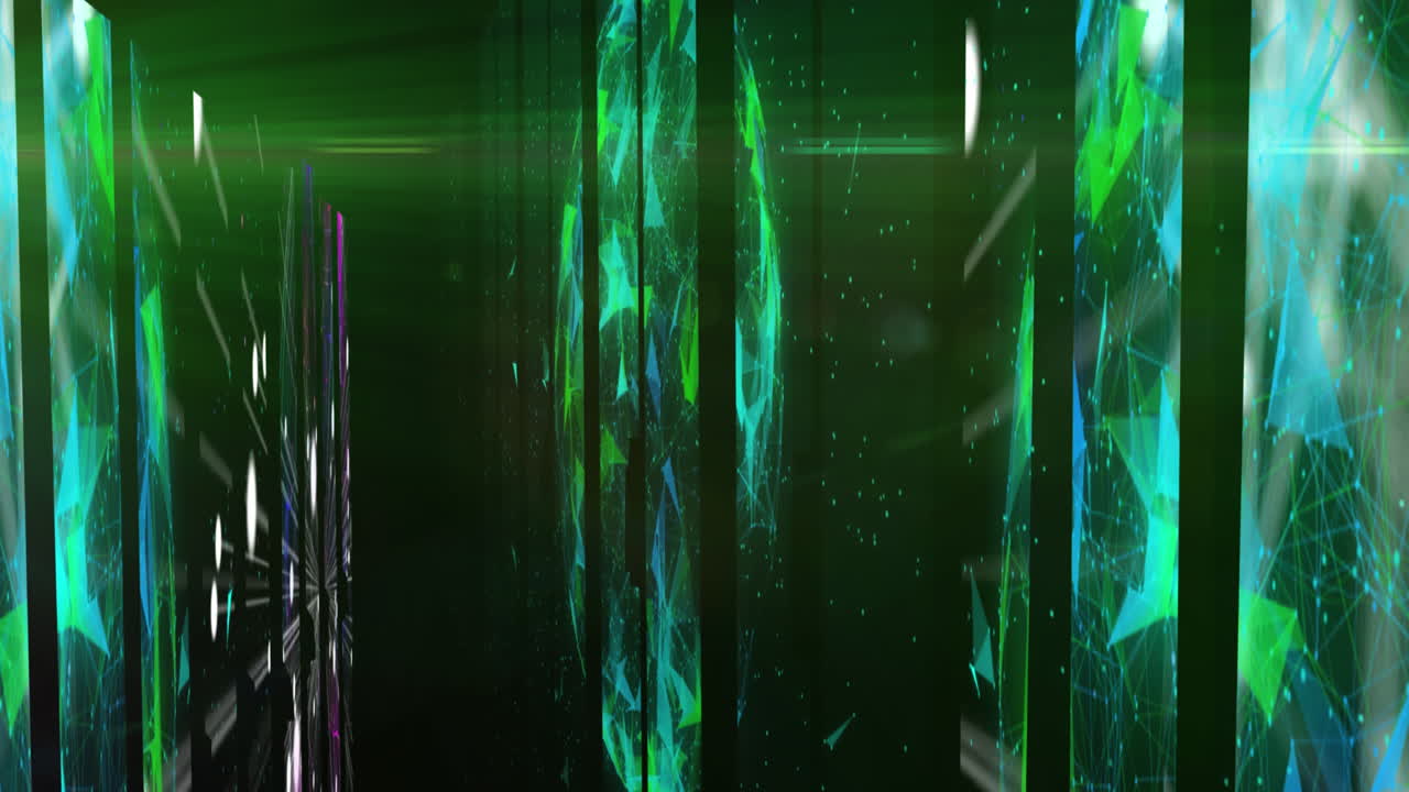 animación de formas en movimiento sobre fondo negro