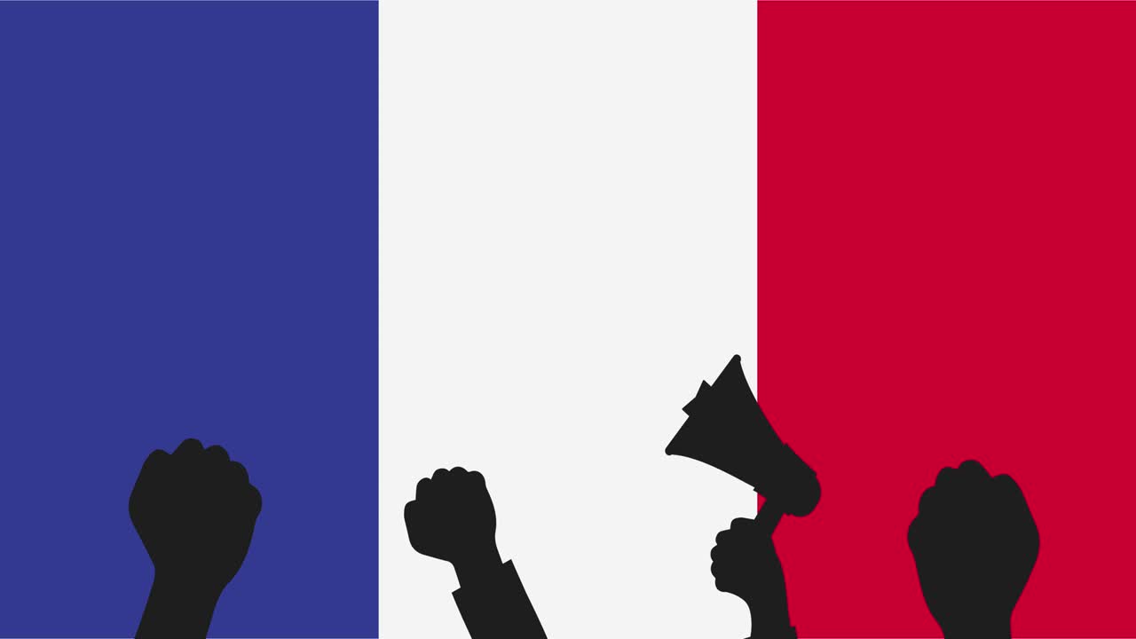 protesta, manifestación de la gente en francia. resolución de video 4k.
