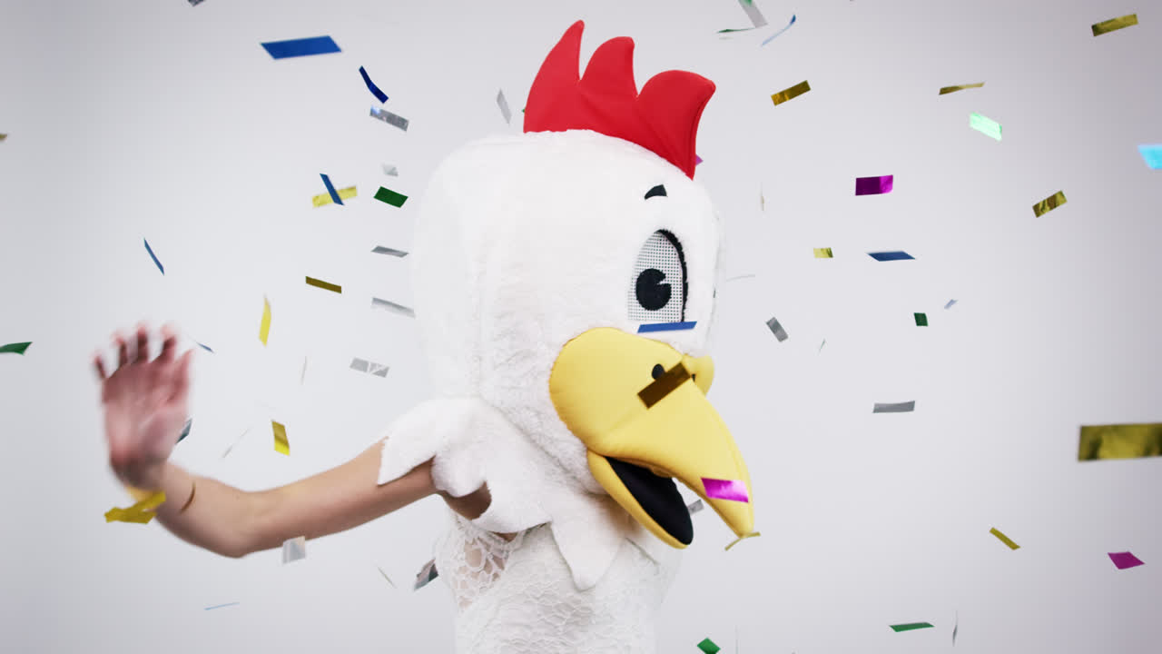 신부가 춤추는  ⁇ 키 치킨 슬로우 모션 결혼식 사진 부스 시리즈