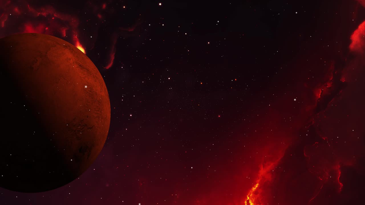 우주에서의 은 행성과 성운