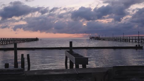 cloudy sunrise over rockport texas