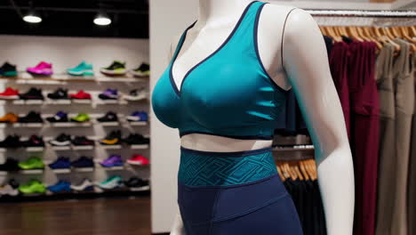 women's sportswear display in retail store