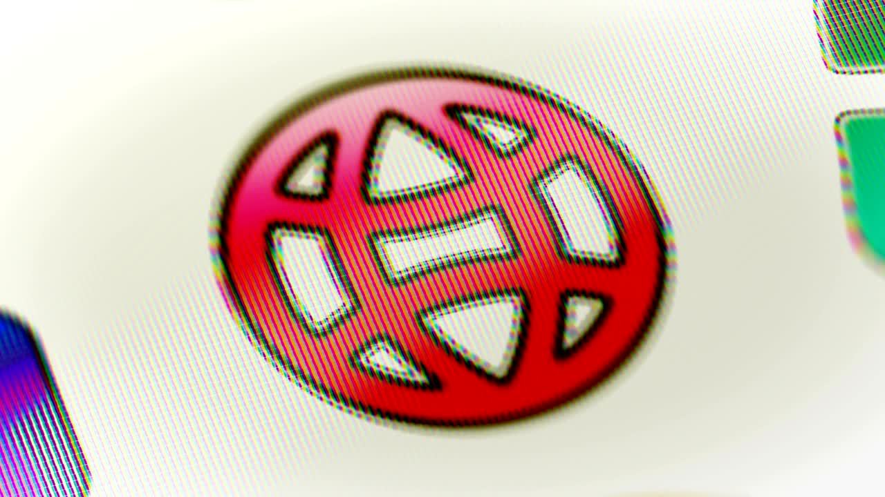 Globe icon on the screen. Looping.