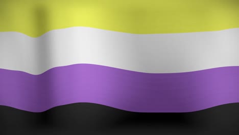 animación de la bandera lgbt con colores de orgullo no binarios ondeando