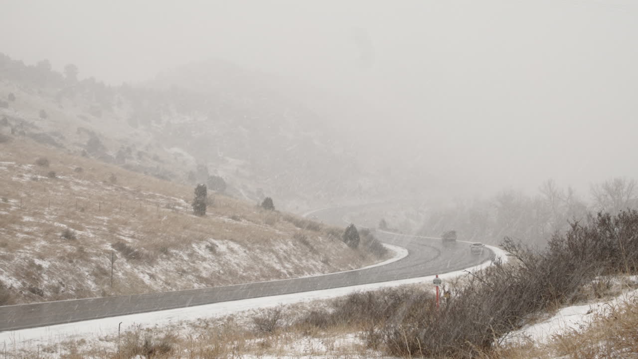 Highway covered includes and snow